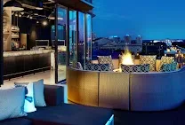 Rooftop bar with cityscape views