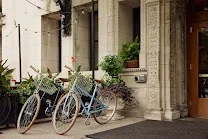 A storied building blending old-world charm with modern luxury