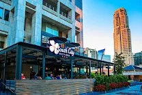 Outdoor seating available in an upscale setting