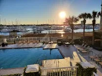 Pool area overlooking the water
