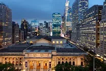 Central Manhattan location facing New York Public Library