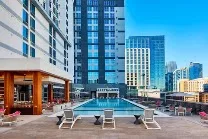 Outdoor pool and gym facilities
