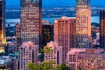 Central downtown Montreal with metro access