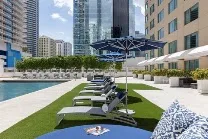 Outdoor pool and patio dining