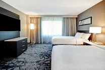 Spacious all-suite rooms with large work tables