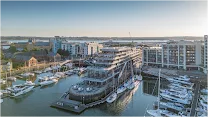 Waterfront hotel with private marina views