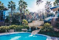 Two outdoor pools and a spa
