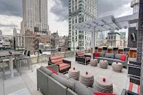 Seasonal rooftop bar with city views