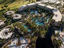 Nine pools including a lazy river and water slides