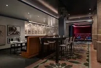 Sleek bar and modern restaurant on-site