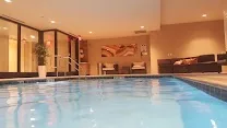 Indoor pool and casual cafe/bar