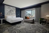 Extensive custom artwork throughout the hotel