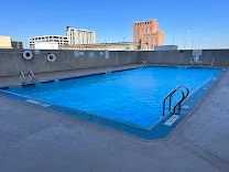 Rooftop pool with city views