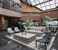 On-site restaurant and sleek bar