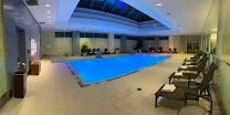 Indoor pool and nearby Seaport access