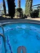 Clean outdoor pool and hot tub