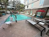 Outdoor pool and gym