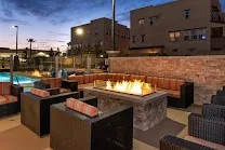 Outdoor pool and fire pit