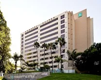 Tropical 12-story atrium with koi pond