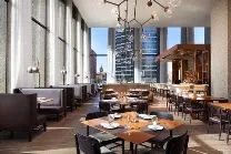 Multiple dining options including a street-level pub and upstairs brasserie