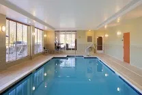 Indoor pool, gym, and on-site dining