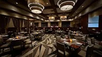 Clubby, upscale dining environment