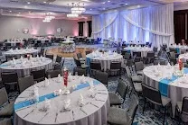 Top-floor ballroom with city views