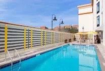 Outdoor pool and lounge areas